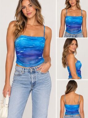 Revolve superdown Blue Galaxy Print Cami